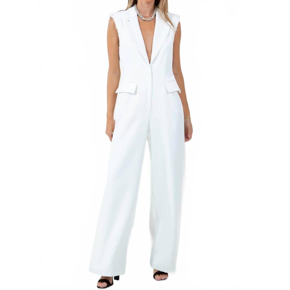 NEW WHITEROOM+CACTUS kimberly collared jumpsuit in white